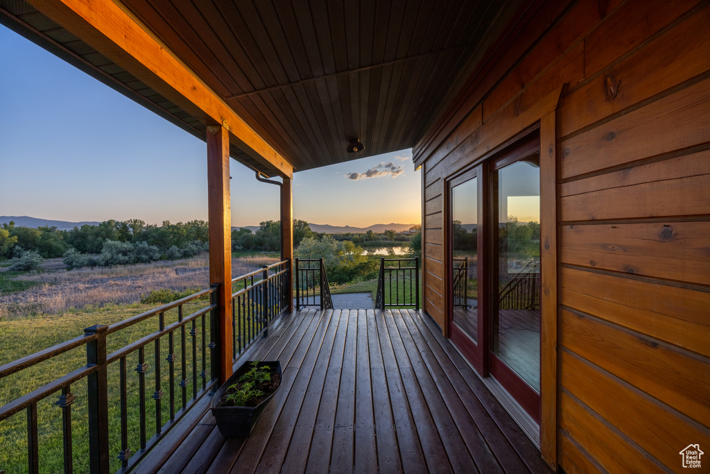 Deck with a mountain view