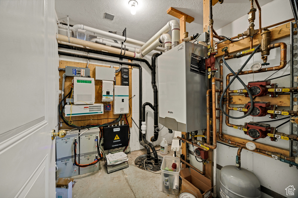 Utility room with tankless water heater