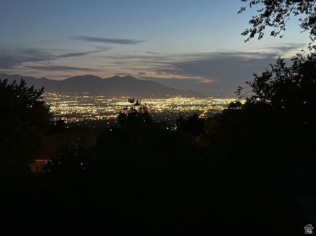 Nature at dusk with a mountain view