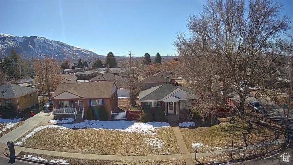 View of front facade with a residential view and a mountain view