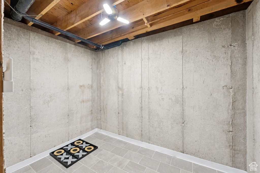 View of unfinished basement