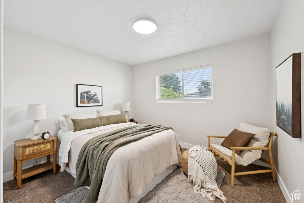 Bedroom with carpet