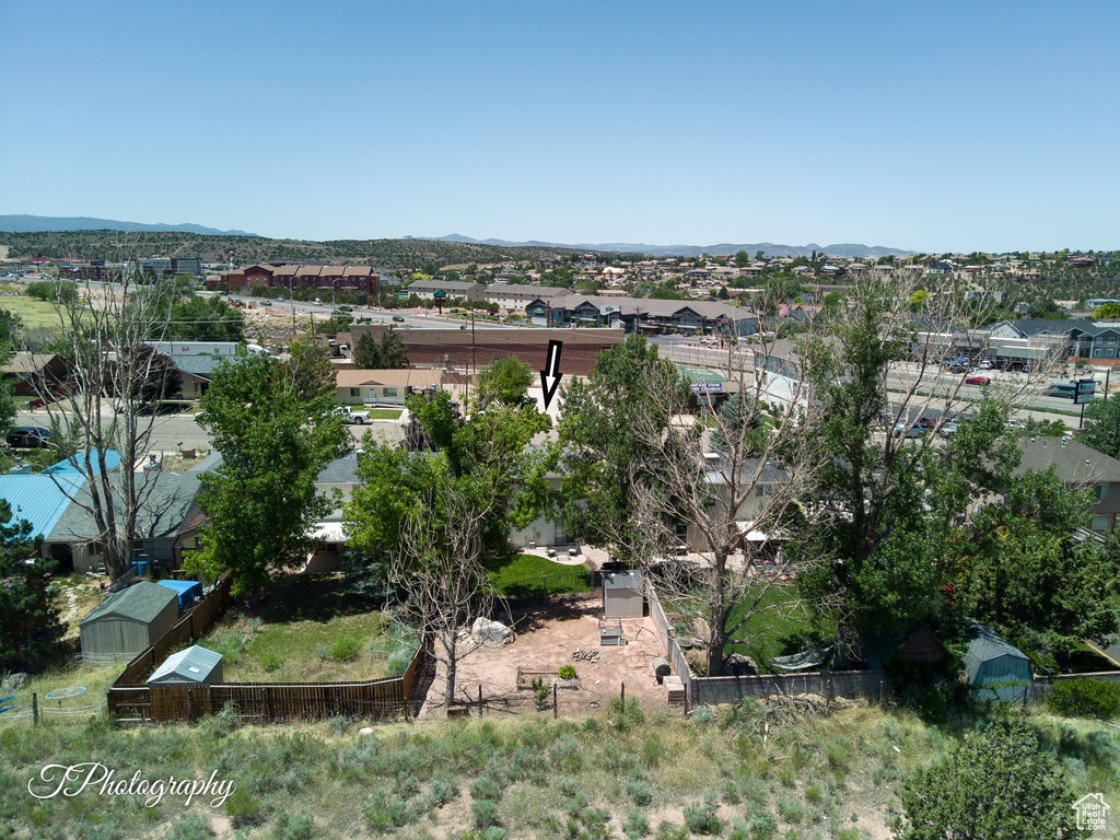 View of property location with nearby suburban area and a mountain backdrop