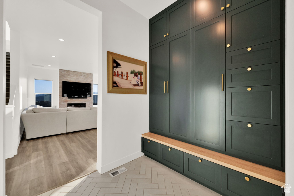 Mudroom featuring baseboards