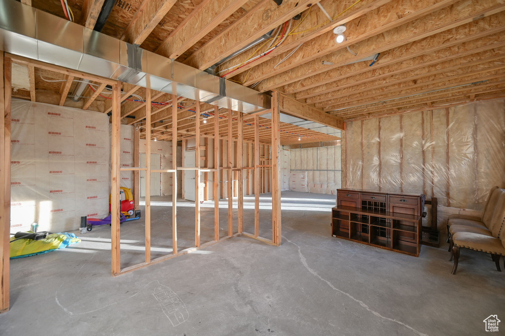 View of unfinished basement