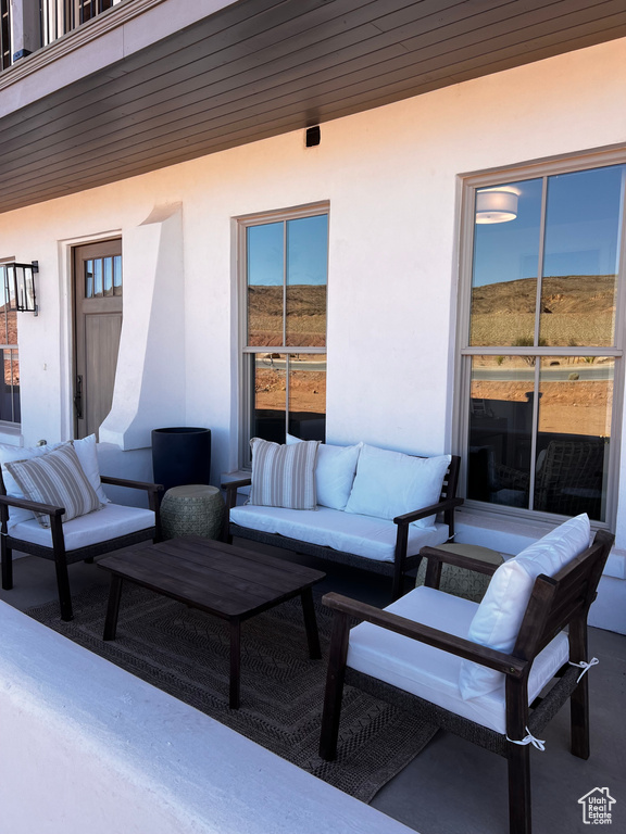 View of patio featuring an outdoor living space