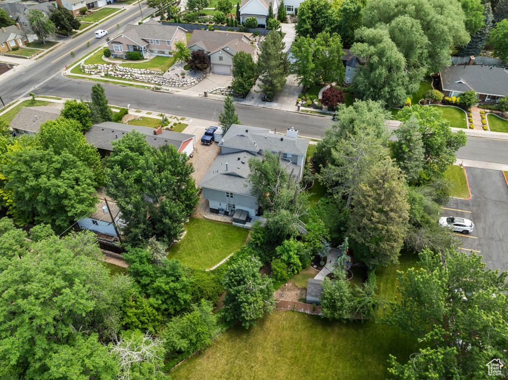 Aerial perspective of suburban area
