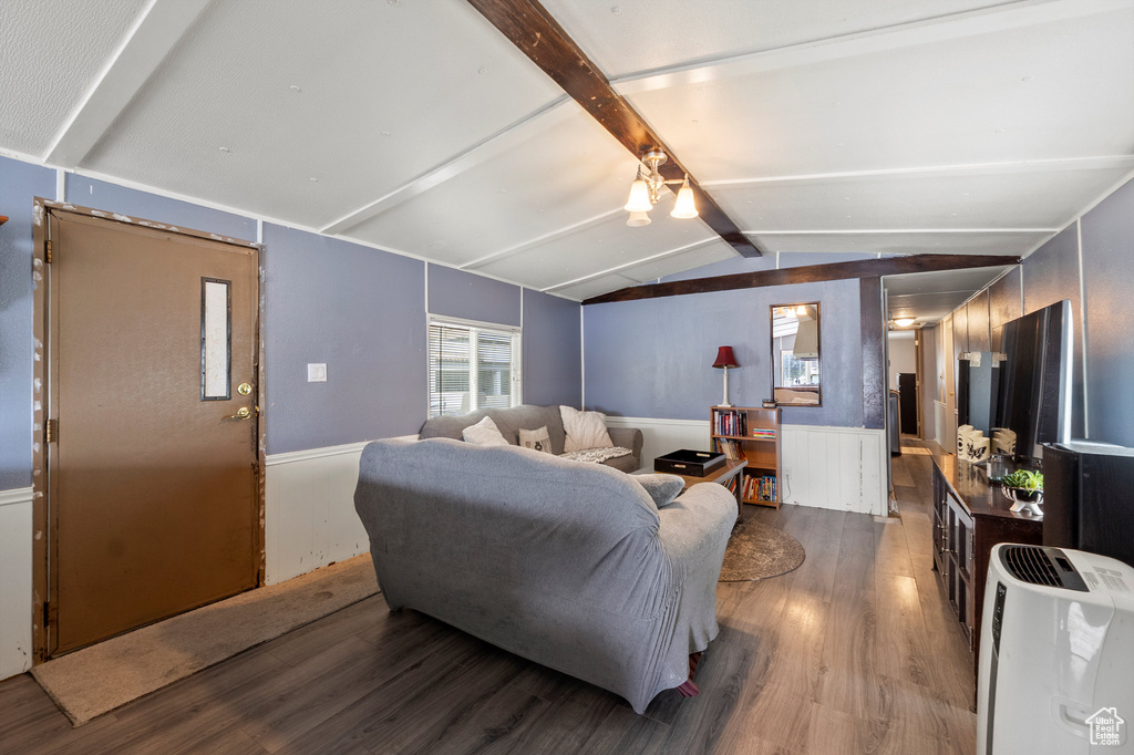 Living area featuring wood finished floors