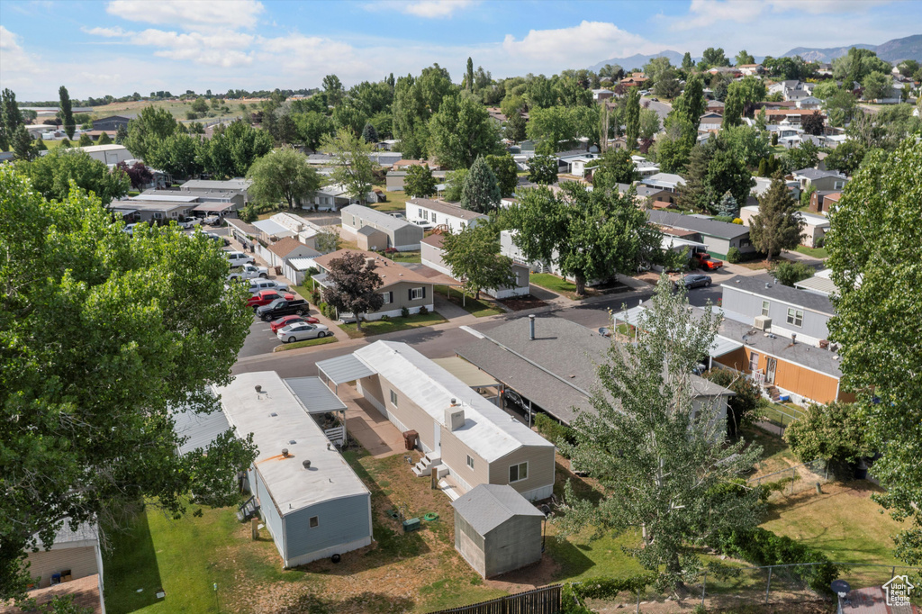 Aerial perspective of suburban area