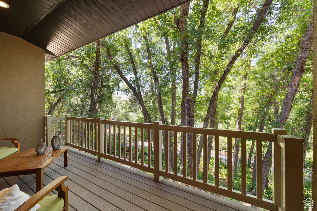 View of wooden deck
