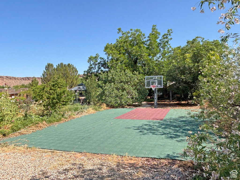 View of basketball court with basketball court