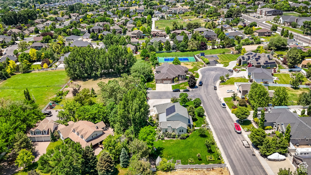 Aerial view of residential area