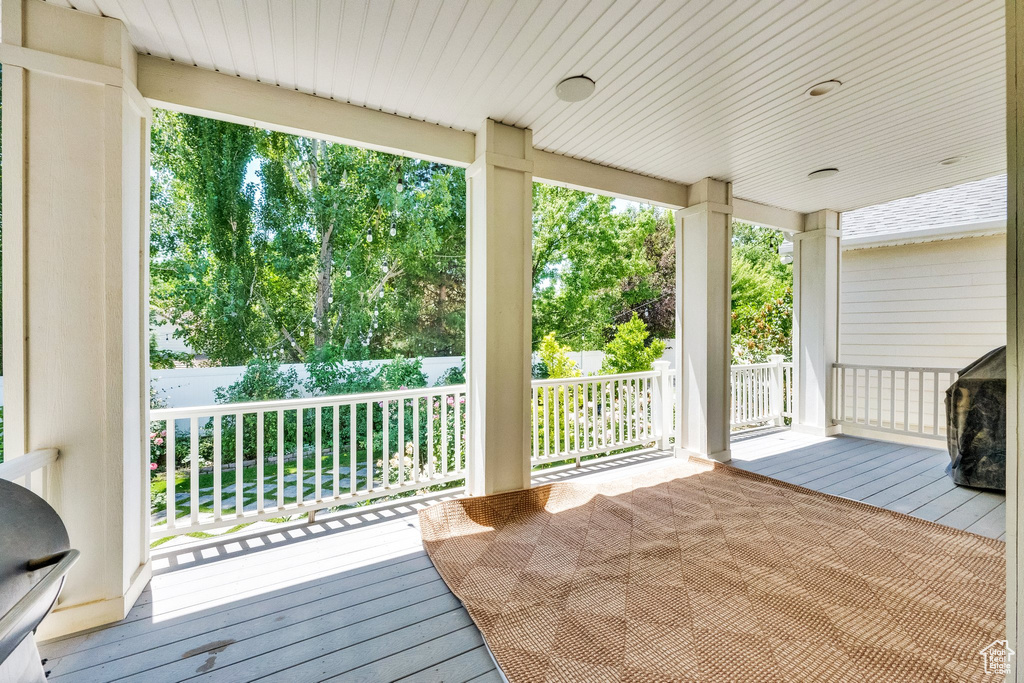 View of wooden deck