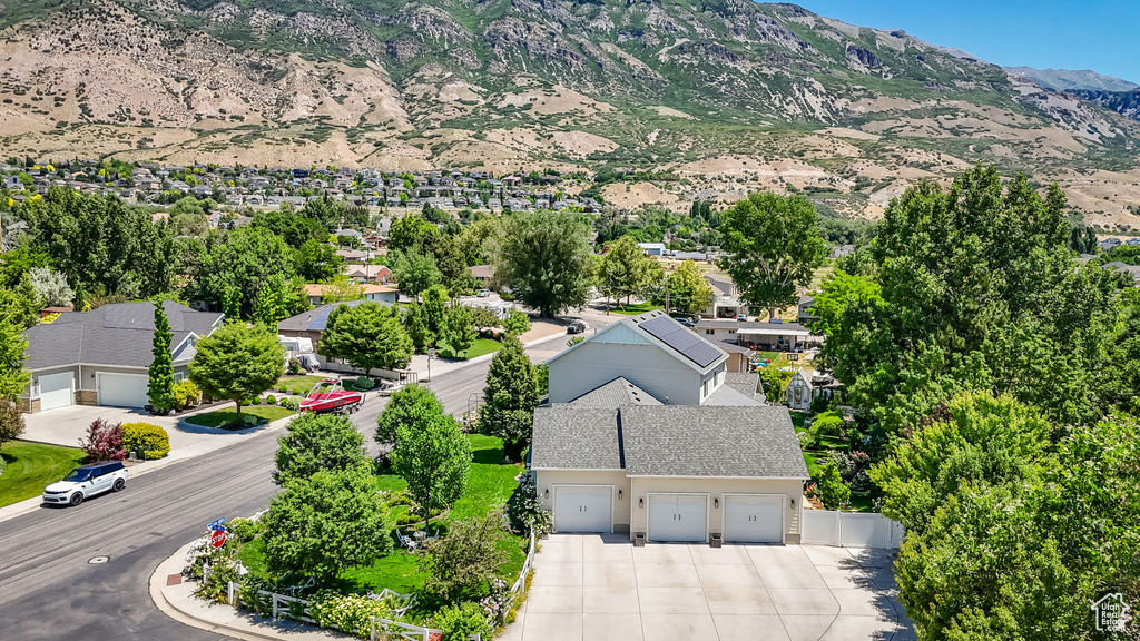 View of subject property with mountains
