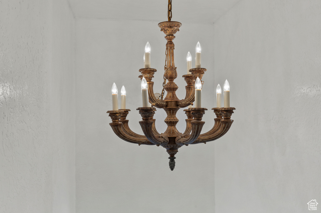 Detailed view of a chandelier