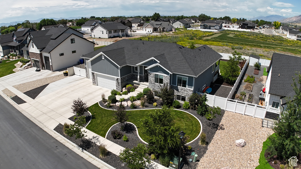 Aerial view of residential area