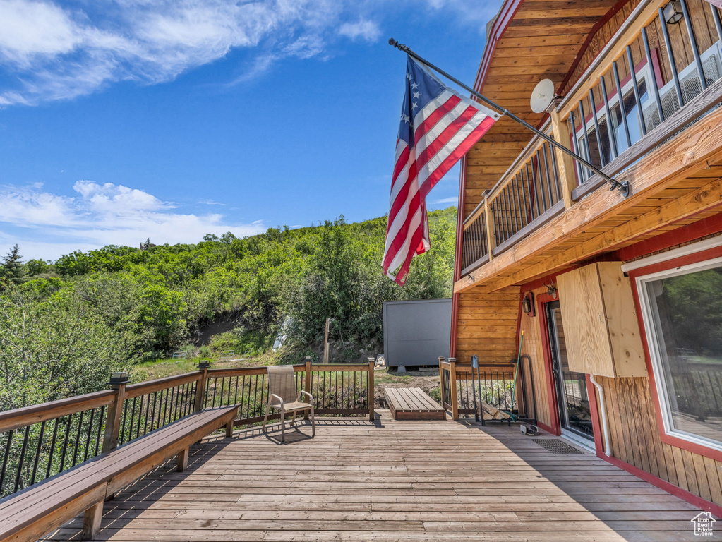 View of wooden deck