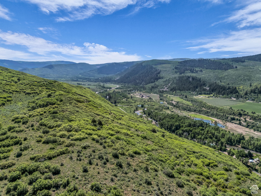 Mountain view featuring a nearby body of water