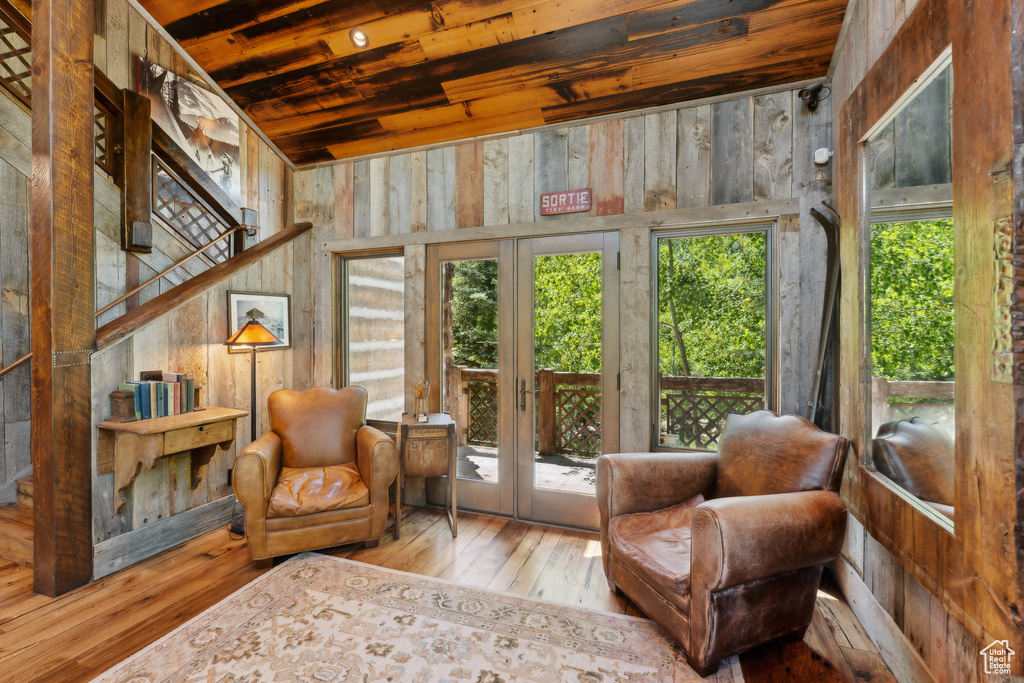 Sunroom with french doors
