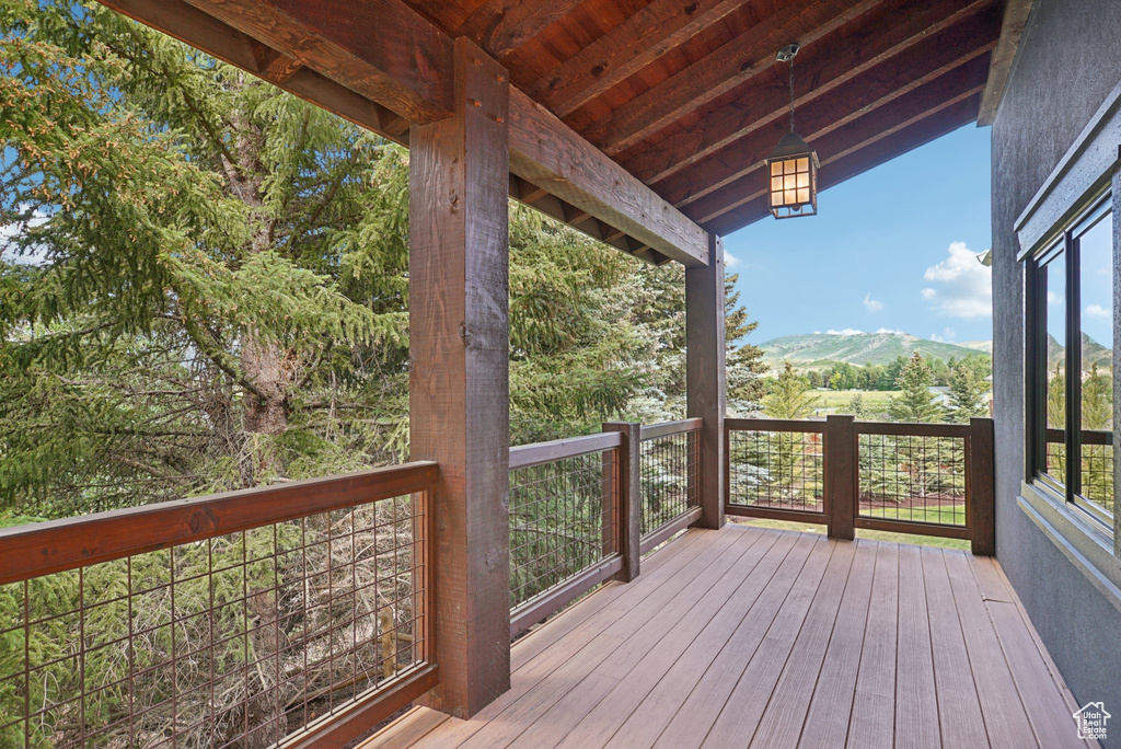 Deck with a mountain view