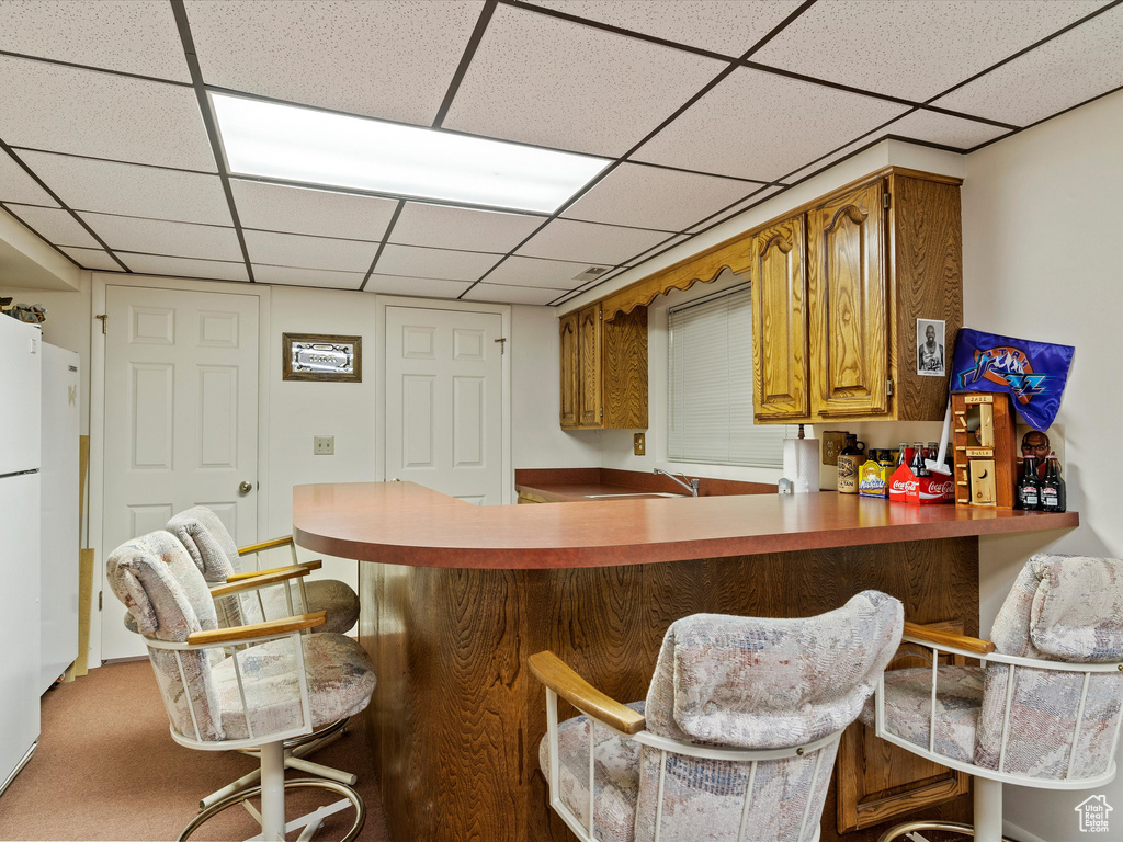 Bar featuring a drop ceiling