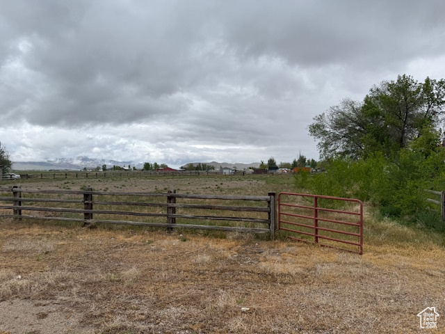 View of yard featuring a view of countryside