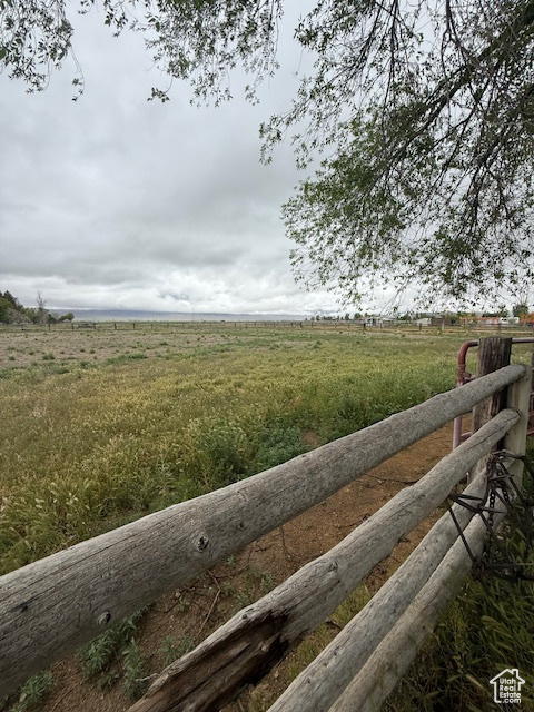View of yard with a view of countryside