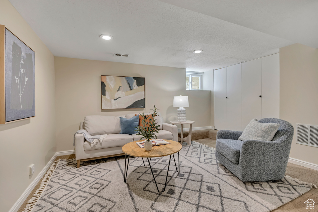 Living area with recessed lighting