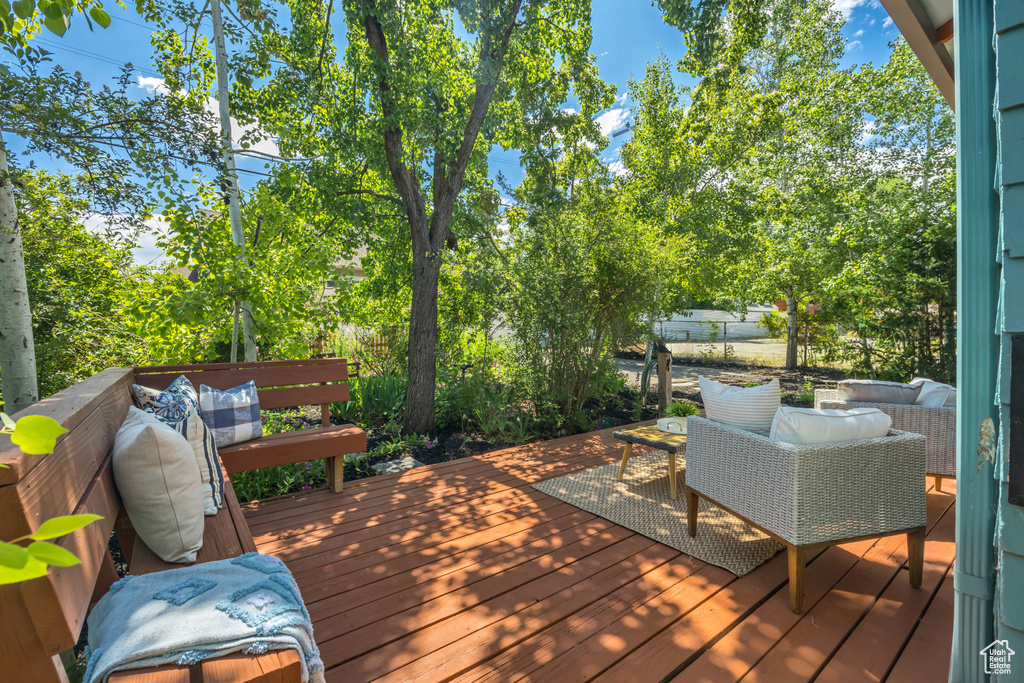 View of wooden deck