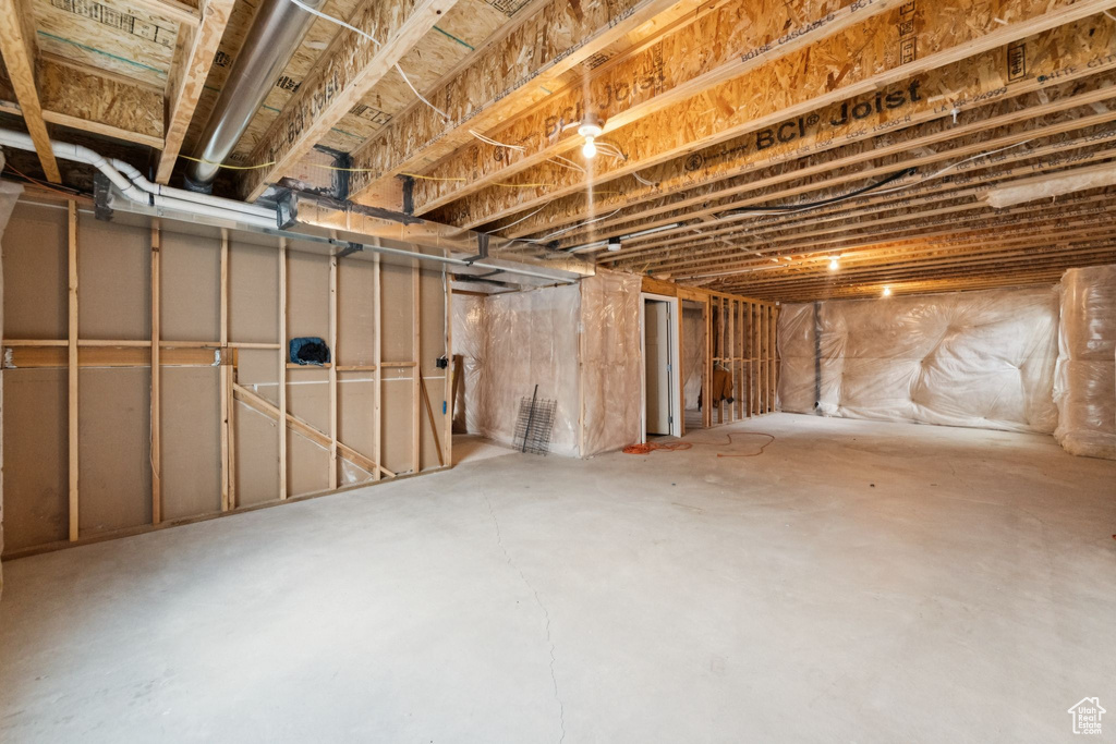 View of unfinished basement