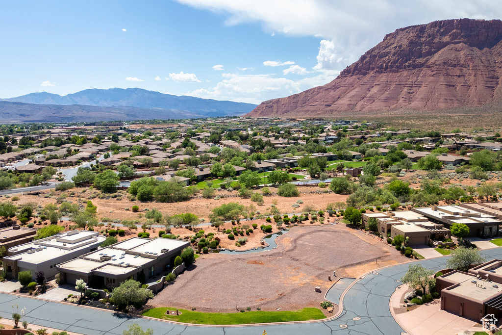 Mountain view with nearby suburban area