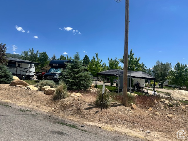 View of yard featuring a gazebo