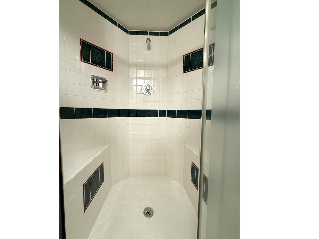 Bathroom with a tile shower
