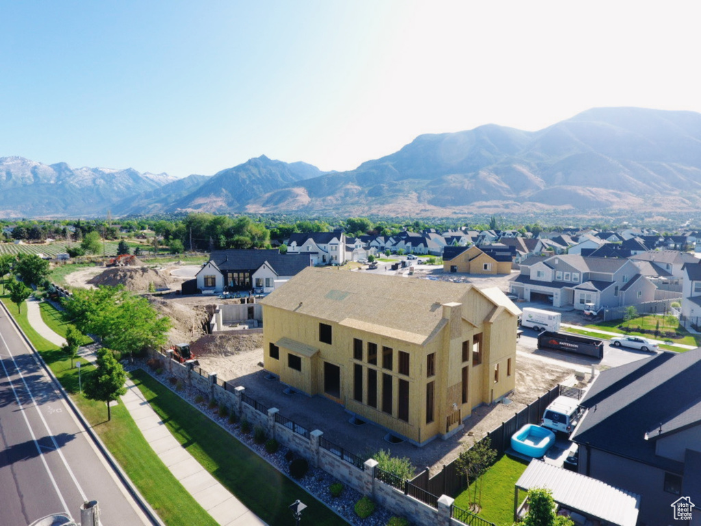 View of mountain backdrop with nearby suburban area
