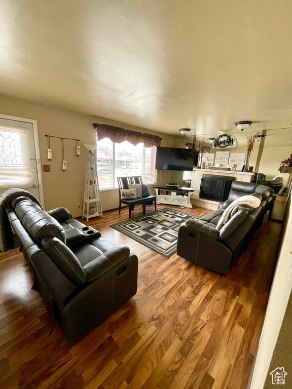 Living area featuring wood finished floors