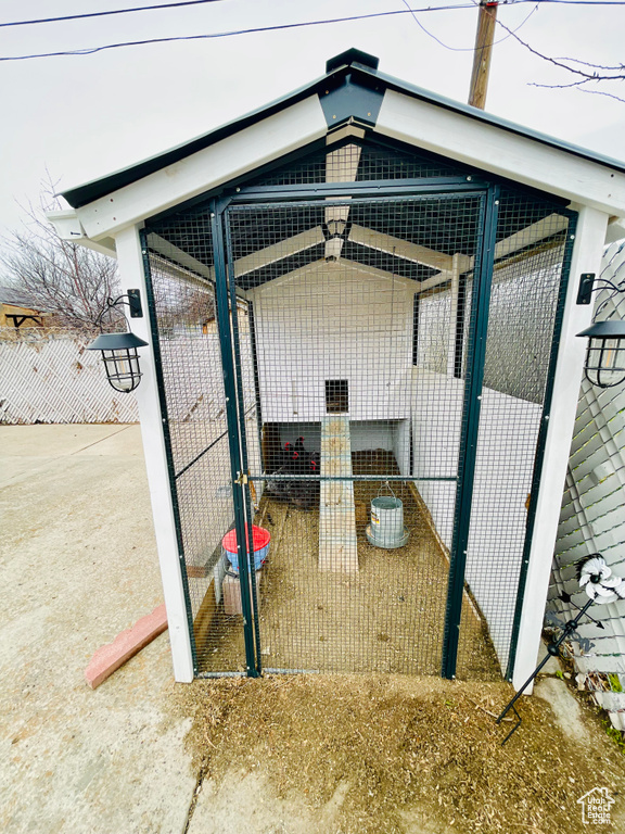 View of poultry coop