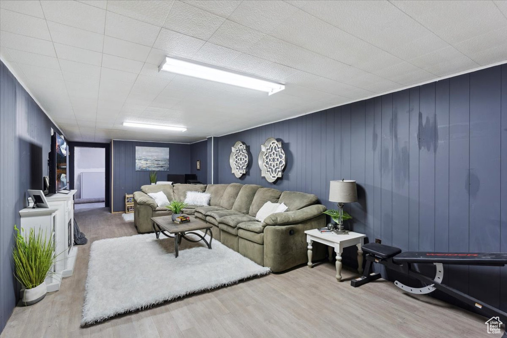 Living room featuring wood finished floors