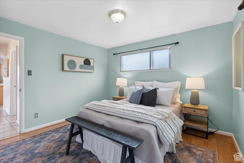 Bedroom featuring wood finished floors