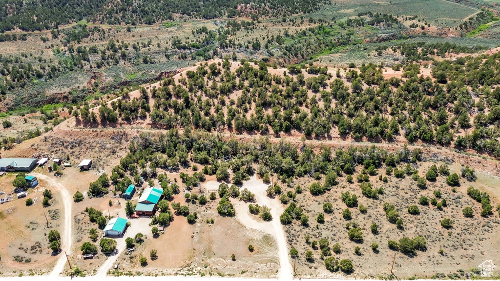 Aerial view of sparsely populated area