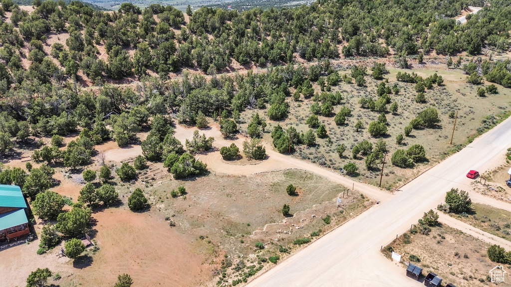 Aerial view of a desert landscape