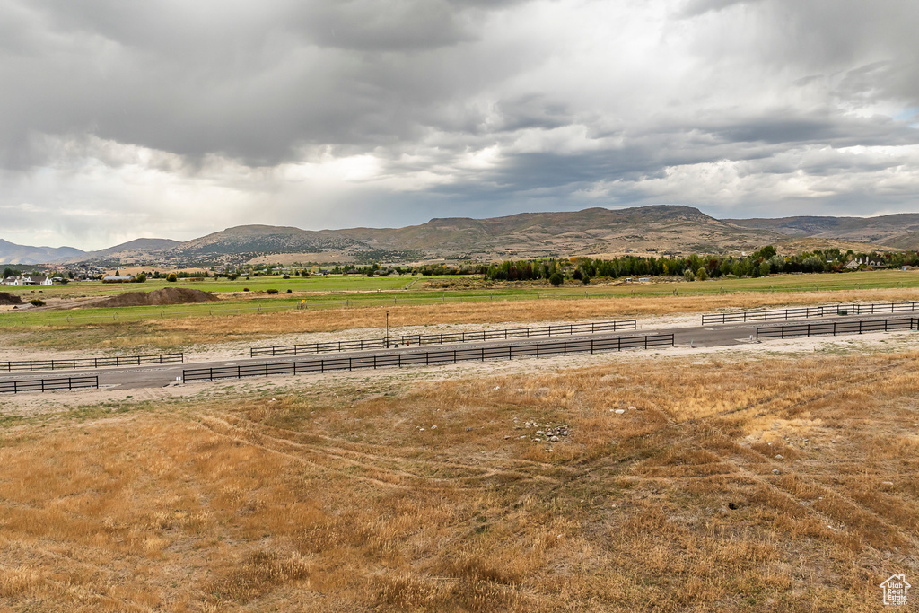 View of mountain background with rural landscape