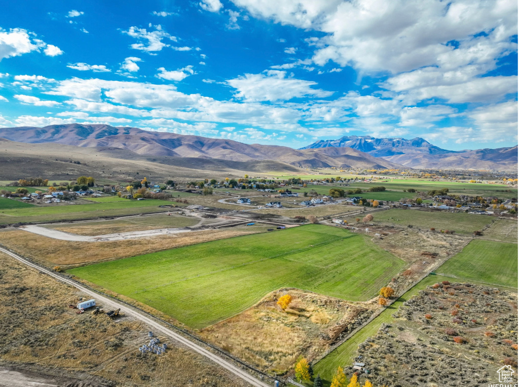 Mountain view with rural landscape