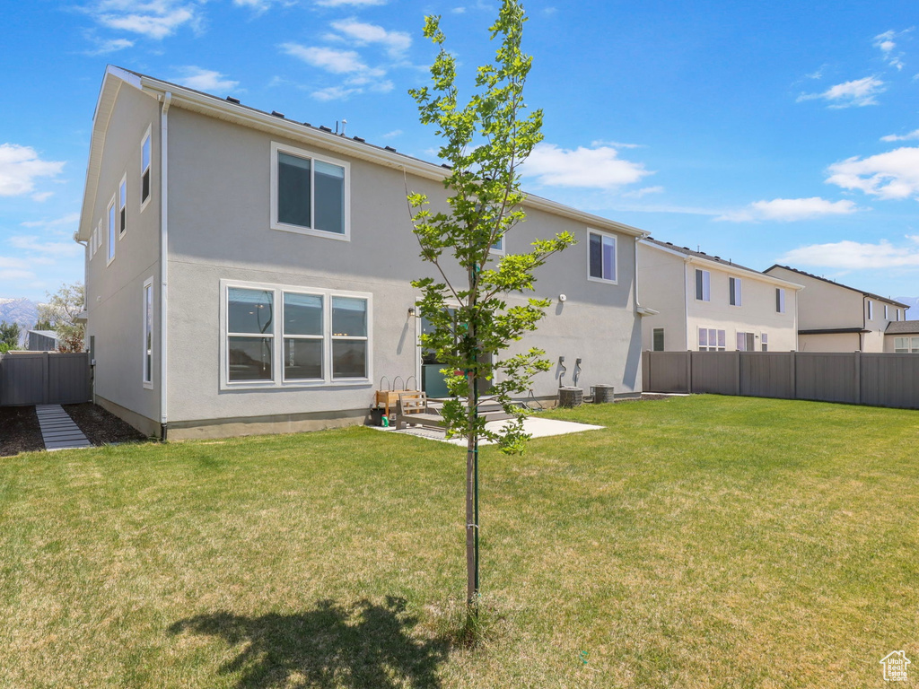 Back of property featuring stucco siding and a fenced backyard