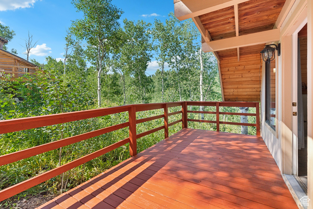 View of wooden deck