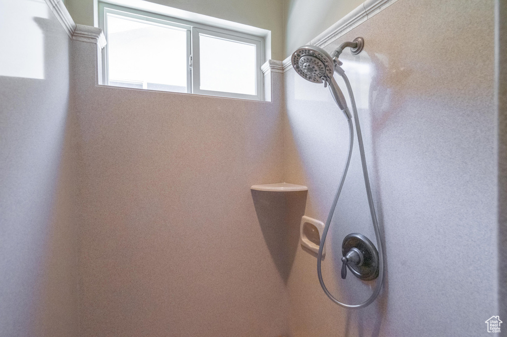 Bathroom view of a shower