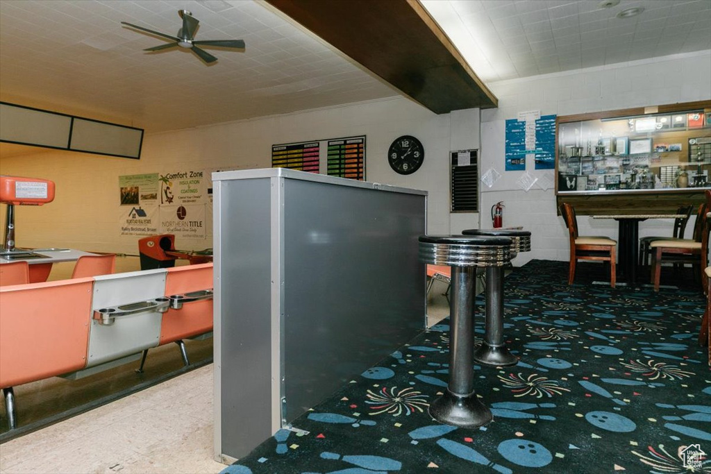 Kitchen with ceiling fan