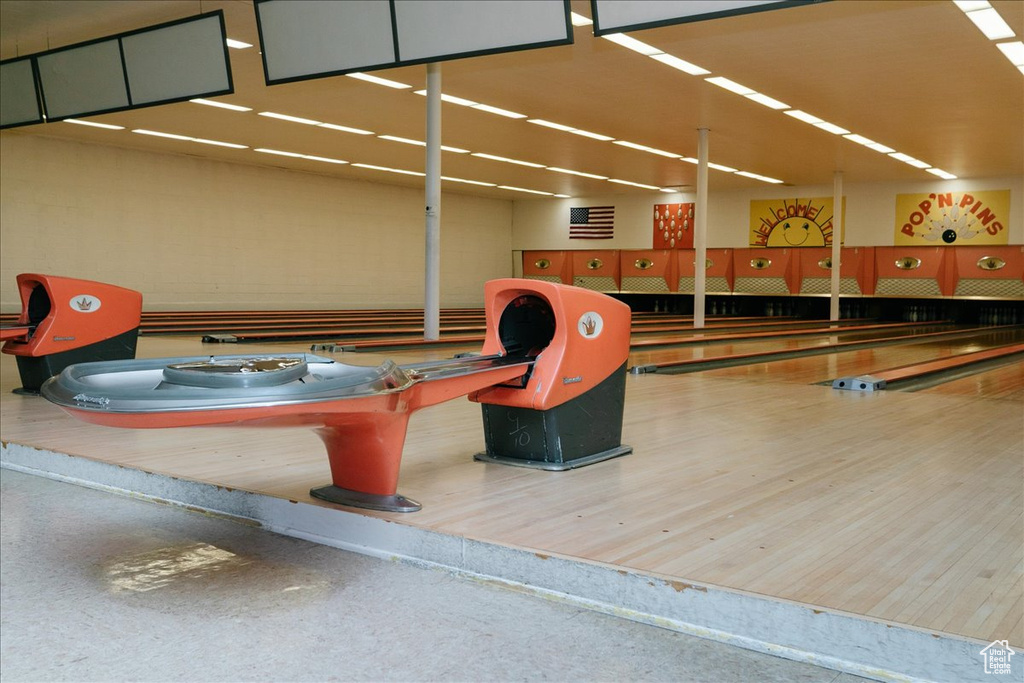 Game room featuring a bowling alley