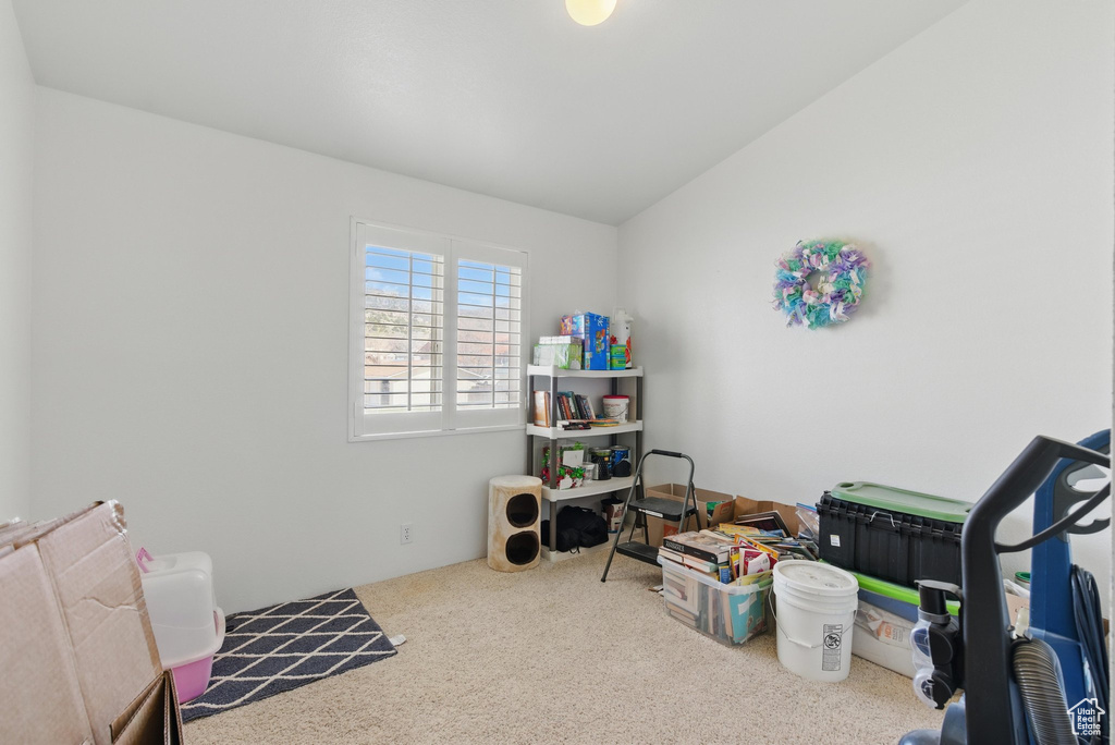 Interior space with carpet