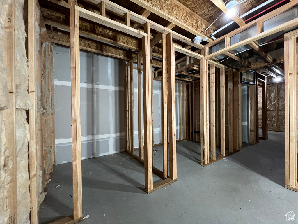 View of unfinished basement
