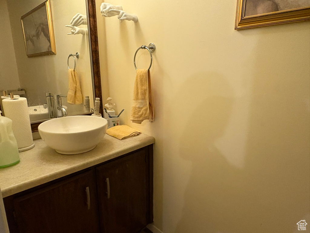 Bathroom featuring vanity